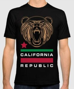 california bear flag t shirt
