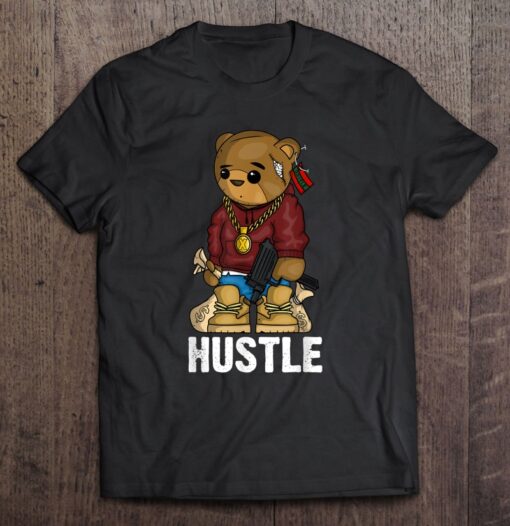 hustle bear t shirt
