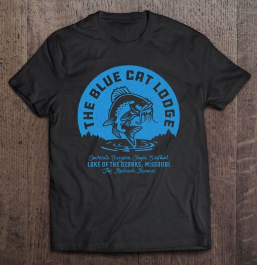 blue cat lodge ozark t shirt