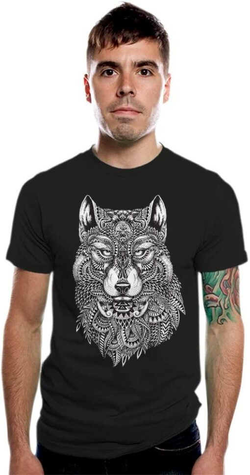 black wolf t shirt