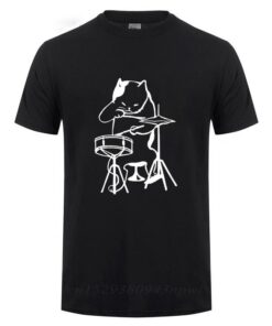 cat playing drums t shirt