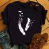 feather print t shirt