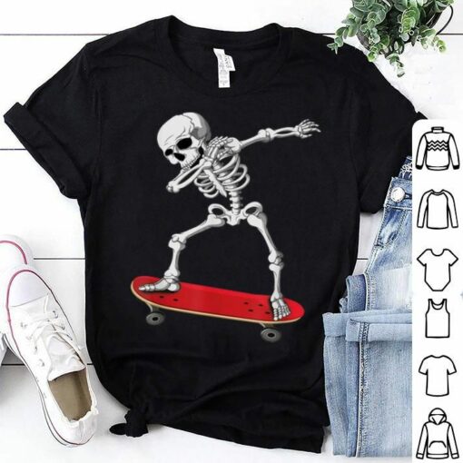 skeleton skateboard t shirt