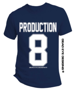 navy blue and white t shirt