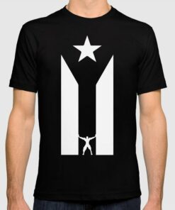 black puerto rican flag t shirt