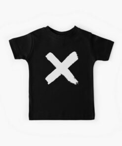 black t shirt with white cross