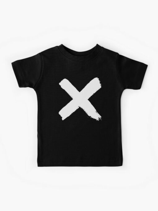 black t shirt with white cross