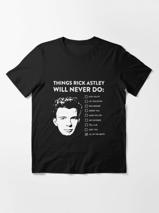 rick astley t shirt
